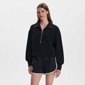 Varley Ramona Half Zip Sweat Ottoman Black